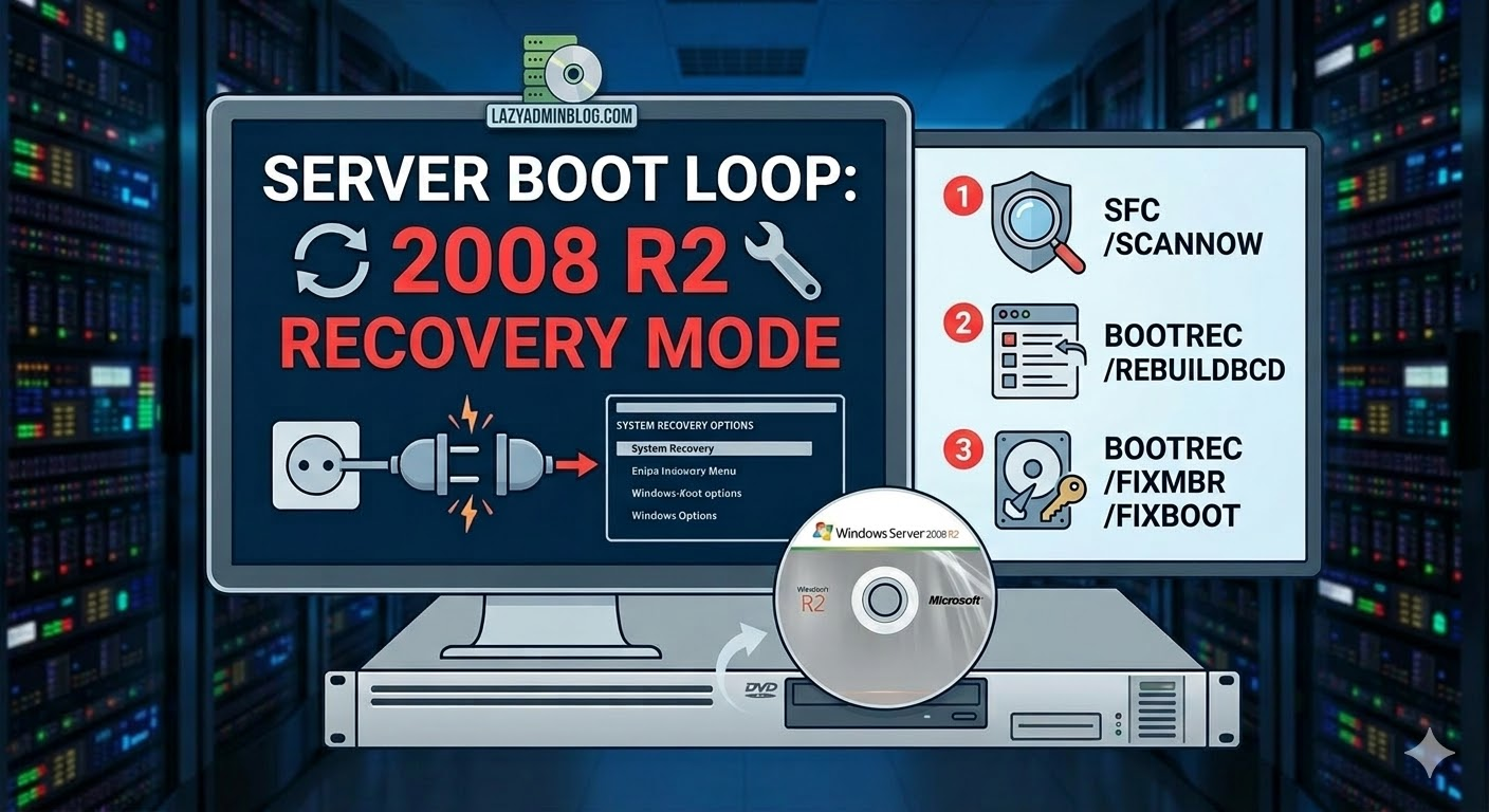 Windows Server 2008 R2 Stuck in Recovery Loop? Here’s the Fix | LazyAdminBlog.com