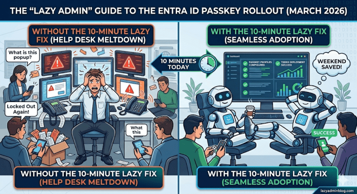 LazyAdminBlog.com : Guide to the Entra ID Passkey Rollout (March 2026)