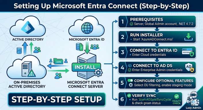 LazyAdminBlog.com : Setting Up Microsoft Entra Connect (Step-by-Step)